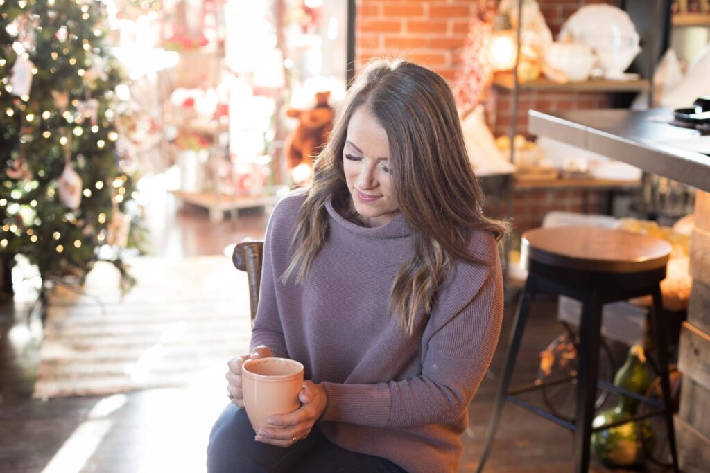 Woman drinking healthy coffee